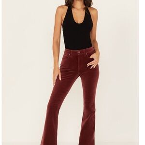Women's Burgundy Flare Pants